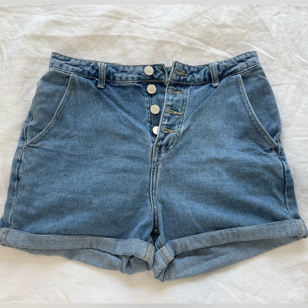 Denim High-Waisted Women Shorts, M